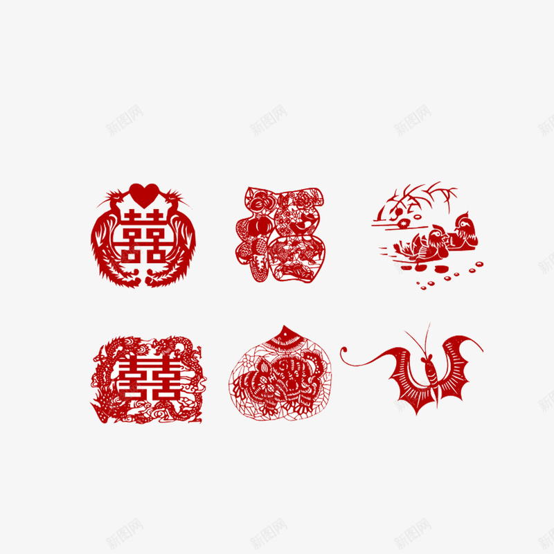 中国传统吉祥剪纸图案png免抠素材_新图网 https://ixintu.com 剪纸 剪纸艺术 吉祥图案 民间艺术