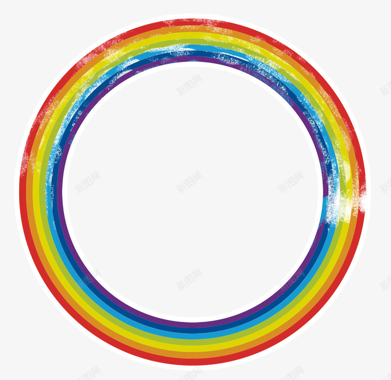 圆形彩虹psd免抠素材_新图网 https://ixintu.com 圆形彩虹