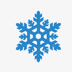 冬季扁平小木屋蓝色卡通雪花元素高清图片