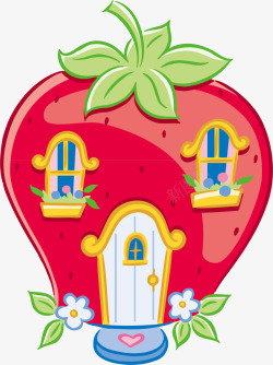 草莓房子素材