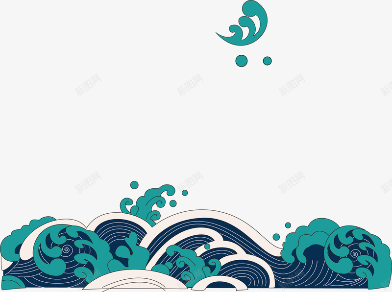 中式水纹波纹png免抠素材_新图网 https://ixintu.com 中国风 中国风符号 水纹 水花 波纹 纹样