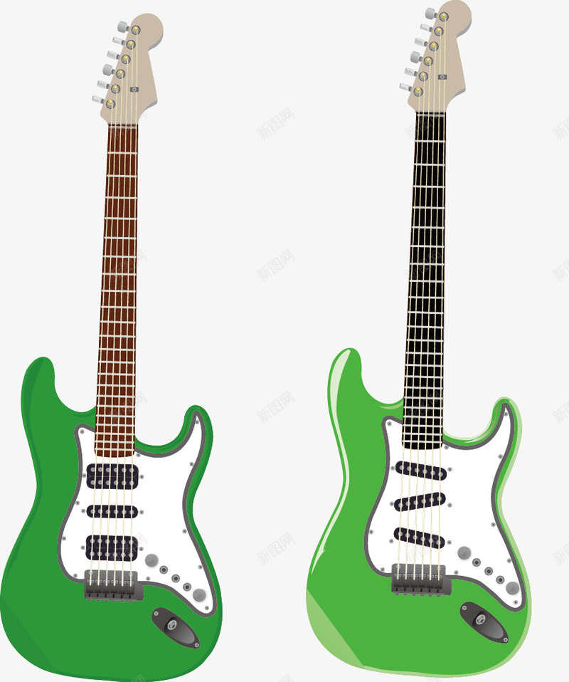 两款绿色电子吉他png免抠素材_新图网 https://ixintu.com 两款绿色电子吉他矢量图 乐器 吉它 电子吉他 绿色吉他