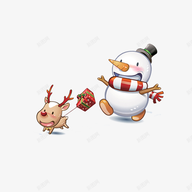 雪人和麋鹿节日图标psd_新图网 https://ixintu.com 动物 喜庆 图标 圣诞 奔跑 礼物 节日 雪人 麋鹿