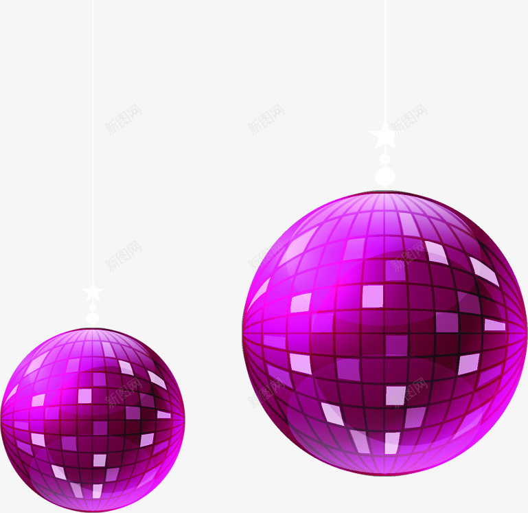 两个立体紫色圆球png免抠素材_新图网 https://ixintu.com 圆球 立体 紫色