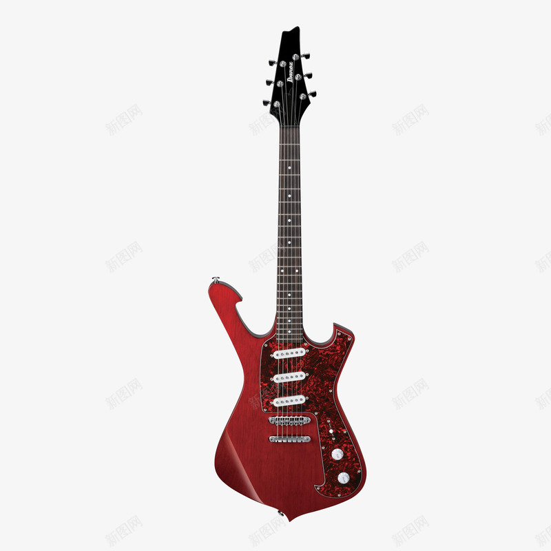 红色艺术电吉他png免抠素材_新图网 https://ixintu.com 乐器 电吉他 西洋乐器
