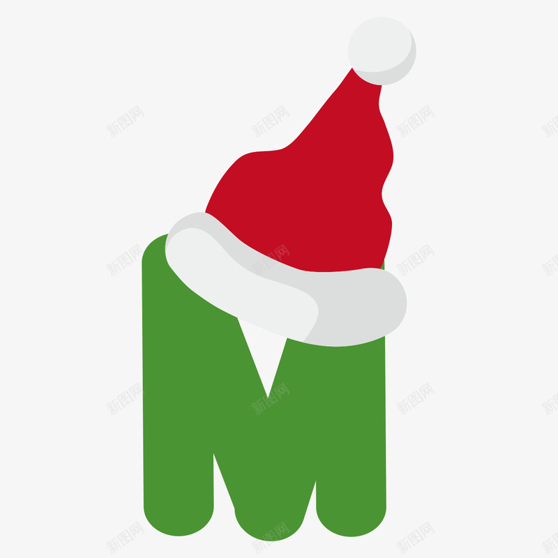 圣诞字母Mpng免抠素材_新图网 https://ixintu.com 彩色字母 彩色立体字 立 立体字母 绿色 艺术字 艺术字母