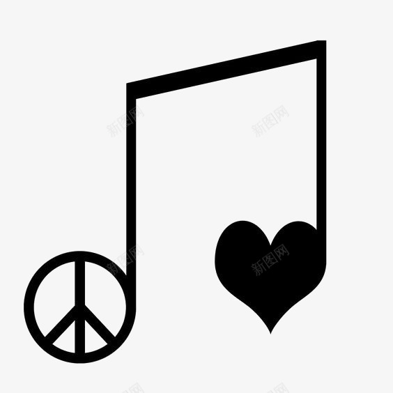 音符图标png_新图网 https://ixintu.com 世界和平LOGO 世界大同 创意音符 爱心 简约音符 音乐