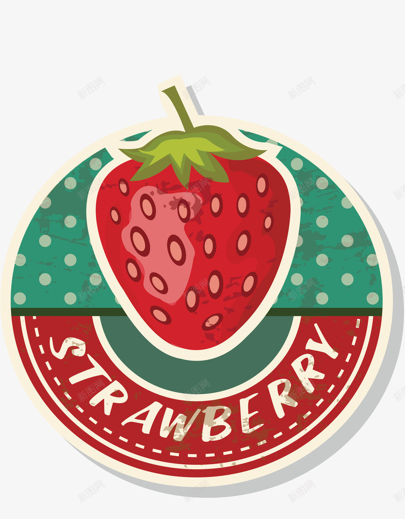 草莓矢量图ai免抠素材_新图网 https://ixintu.com 水果 水果标签 生鲜标签 草莓 超市标签 进口水果 矢量图