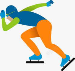 奥运卡通轮滑运动人物插画矢量图高清图片