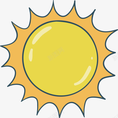 清凉夏日太阳小图标矢量图图标
