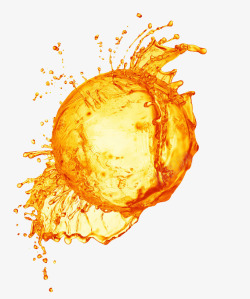 果汁黄球迸溅素材