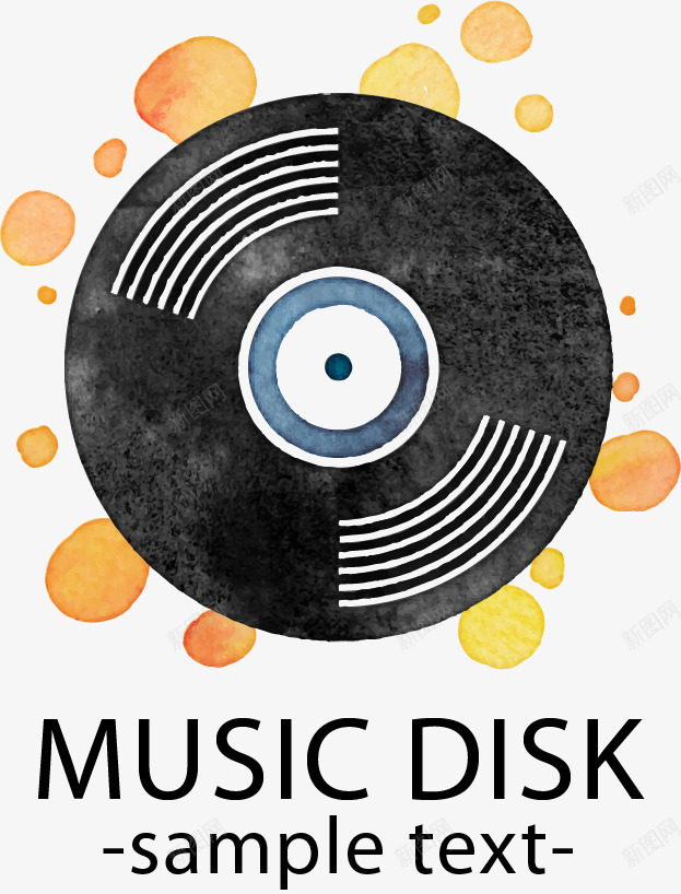 创意音乐元素图标png_新图网 https://ixintu.com 个性图标 创意 创意图标 时尚图标 矢量图标 矢量素材 磁带 磁盘 音乐 音乐图标 音符