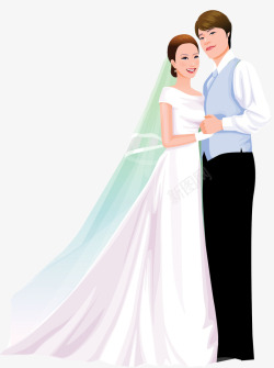 卡通结婚的情侣素材