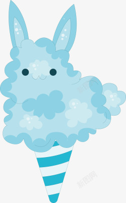 棉花糖冰淇淋兔子棉花糖矢量图高清图片