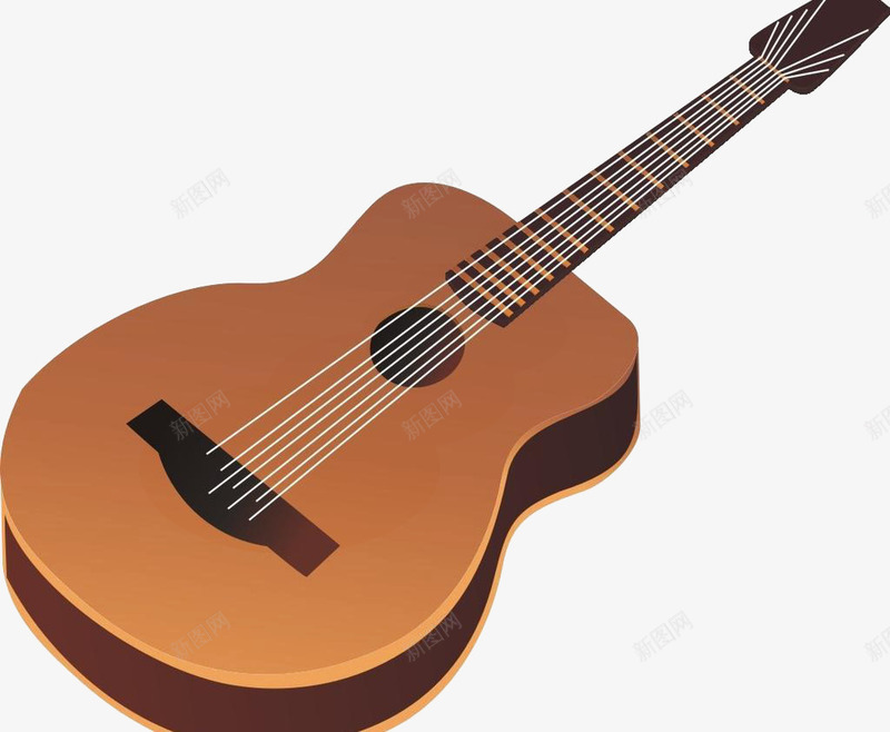 棕色吉他效果元素png免抠素材_新图网 https://ixintu.com 元素 吉他 棕色