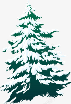 松树单个圣诞松树雪地高清图片