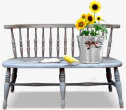 双人椅向日葵盆栽鸟信封素材