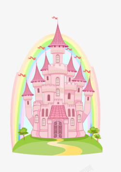 城堡屋顶粉色城堡高清图片