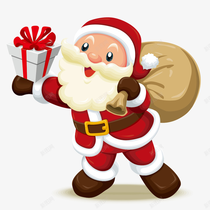 圣诞老人送礼物png免抠素材_新图网 https://ixintu.com 圣诞素材 圣诞老人 装饰图案 送礼物