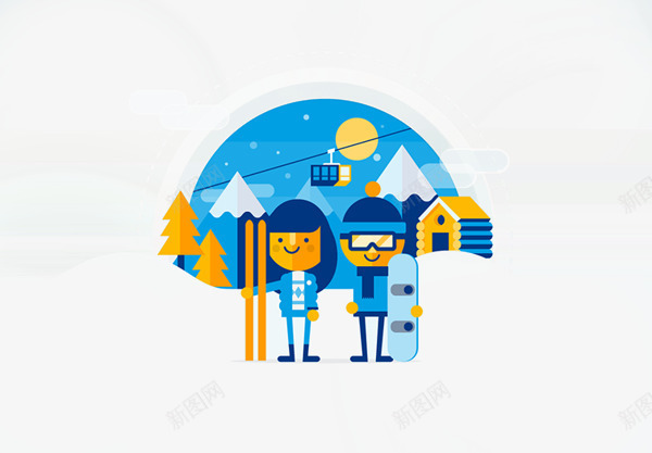 扁平化滑雪的人png免抠素材_新图网 https://ixintu.com H5页面素材 卡通 卡通小人 扁平化 扁平素材 滑雪 滑雪的人 电商卡通 网页设计卡通