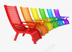彩色躺椅素材