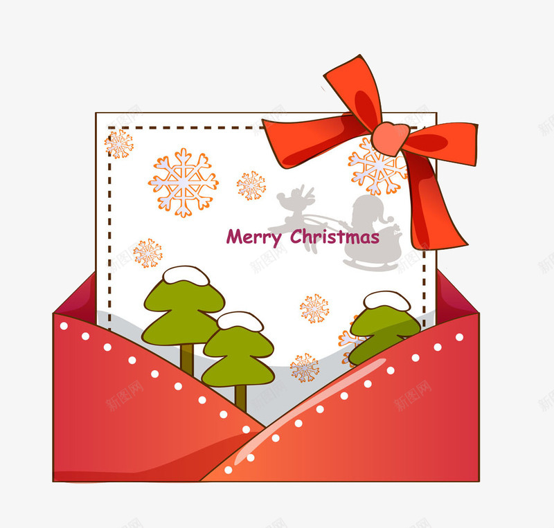 卡通红色圣诞贺卡图png_新图网 https://ixintu.com 卡通 圣诞节 圣诞装饰 圣诞贺卡 红色的 蝴蝶结