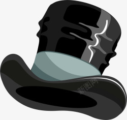 黑色卡通爵士帽子素材