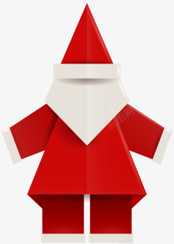 红色圣诞老人折纸素材