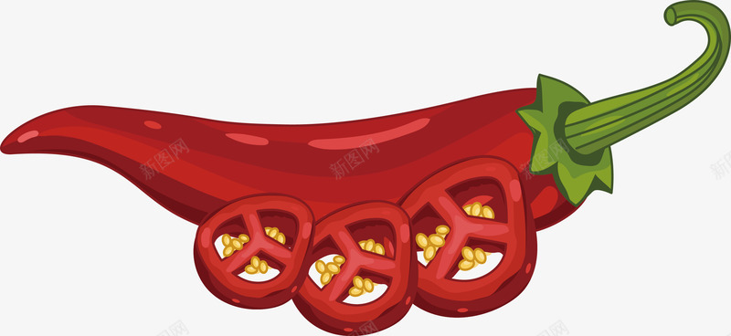 辣椒png免抠素材_新图网 https://ixintu.com 手绘 红辣椒 蔬菜 辣椒圈