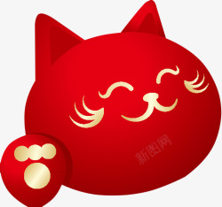 红色猫咪素材