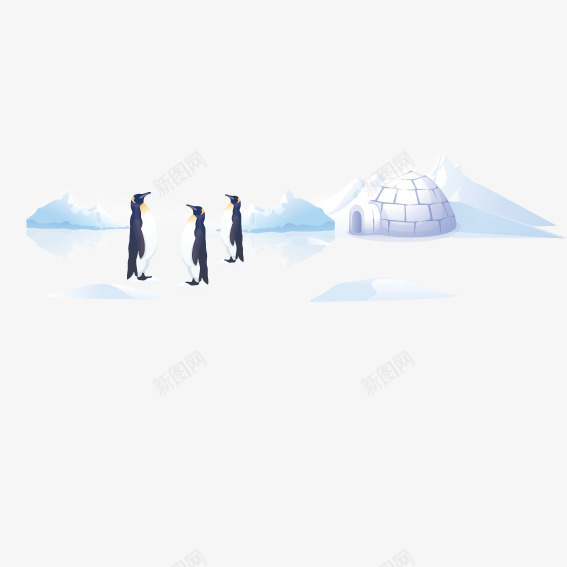 南极企鹅矢量图ai免抠素材_新图网 https://ixintu.com 下雪 企鹅 南极 寒冷 矢量图