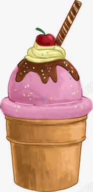 草莓冰淇淋矢量图图标图标