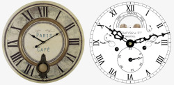 挂钟素材库欧式复古挂钟和白色镂空复古挂钟高清图片