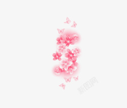 桃花摄影摄影手绘粉红色的桃花高清图片