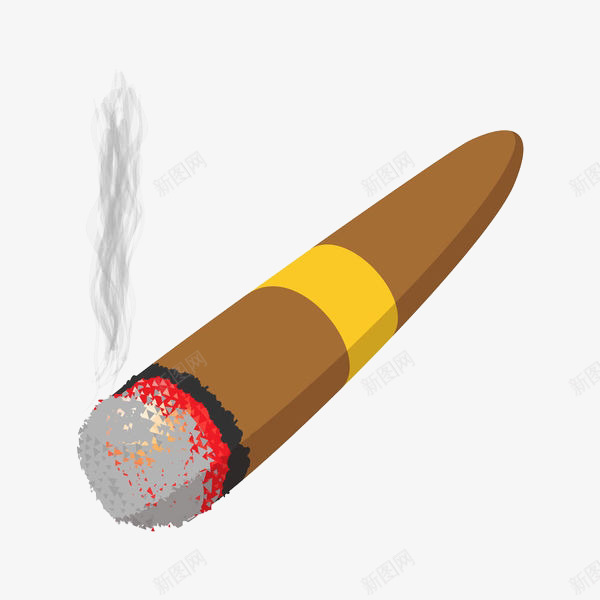 卡通点燃的雪茄插画png免抠素材_新图网 https://ixintu.com 习惯 健康 卡通 卡通雪茄 抽烟 插画 点燃的雪茄 燃烧的雪茄 生活 雪茄