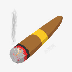 点燃的雪茄卡通点燃的雪茄插画高清图片