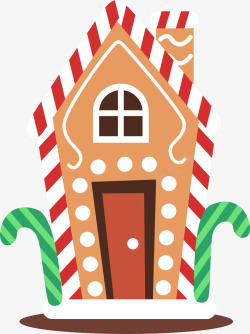 糖果房子圣诞拐杖糖房屋矢量图高清图片