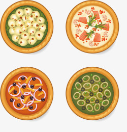 花样西餐披萨矢量图素材