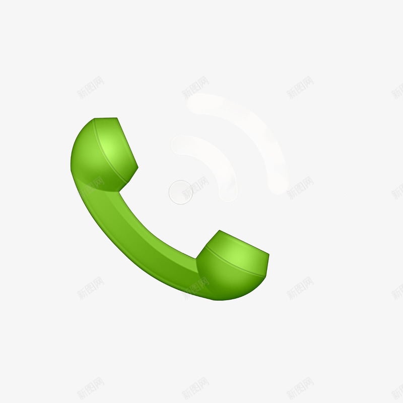 绿色电话图标png_新图网 https://ixintu.com 图标标识 电话LOGO 电话微信 立体电话 绿色电话图标