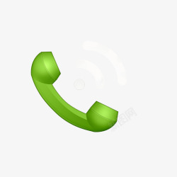 立体标识绿色电话图标高清图片
