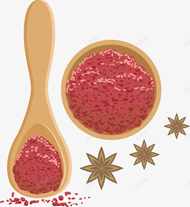 辣椒粉与八角矢量图eps免抠素材_新图网 https://ixintu.com 八角 八角PNG 矢量八角 矢量辣椒粉 辣椒粉 辣椒粉PNG 矢量图