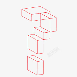 四维空间问号简图素材