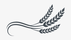 麦穗简图灰色弯曲麦穗麦秆标志高清图片