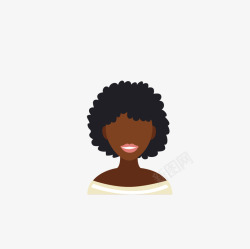 非洲卷发女人头像素材