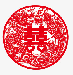 春节喜字中国风红色喜字剪纸高清图片