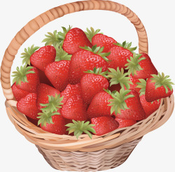 一筐草莓素材