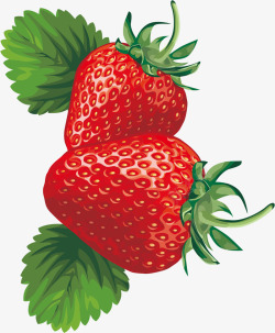 手绘红色草莓装饰素材