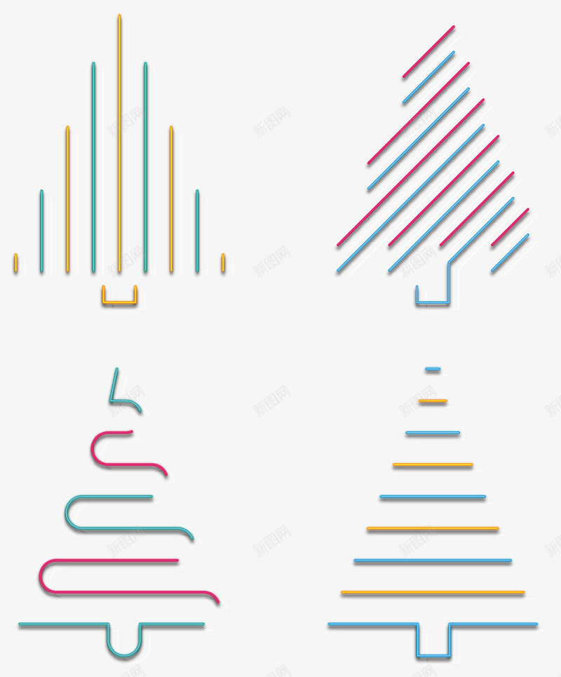 手绘圣诞树霓虹灯矢量图ai免抠素材_新图网 https://ixintu.com 圣诞树 圣诞节 彩色灯带 手绘 装饰 霓虹灯圣诞树 矢量图