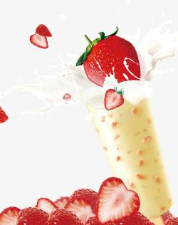 冷饮冰棒草莓冷饮海报高清图片