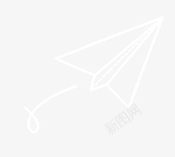 纸飞机png免抠素材_新图网 https://ixintu.com 手绘 白色 轮廓 飞机